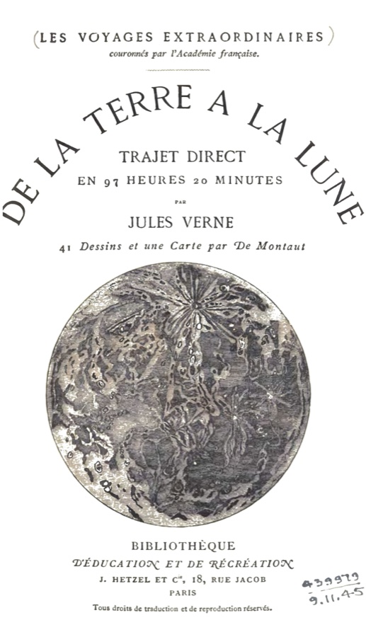 De la Terre à la Lune — page de titre Hetzel