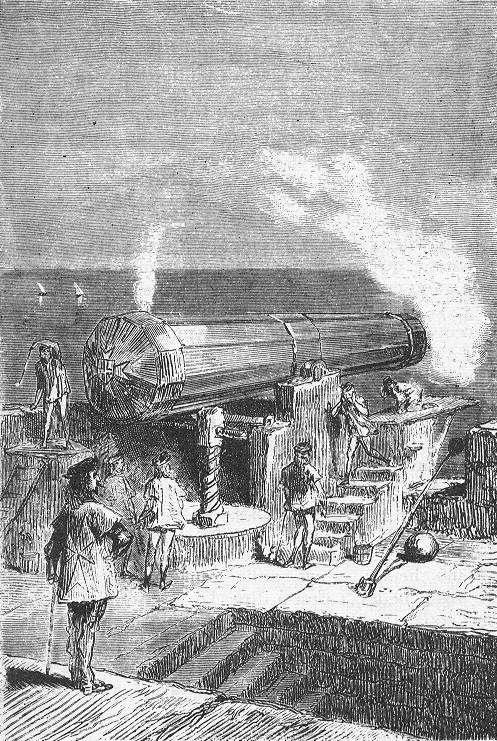 De la Terre à la Lune, gravure d'Henri de Montaut